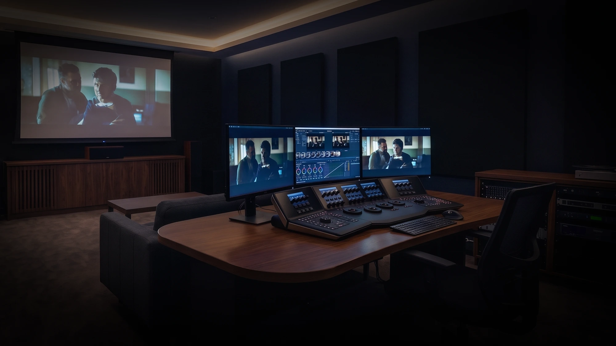Baklight Post-Production Suite — Professional color grading and finishing room